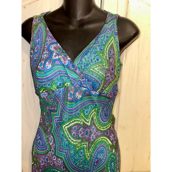 ALICE & TRIXIE SILK PAISLEY DRESS S - Picture 1 of 8